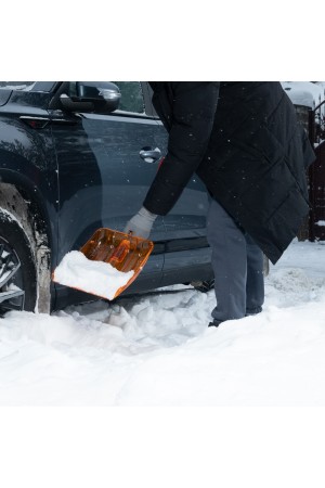 Лопата для уборки снега, поликарбонат, 270х360х840 мм, стальной черенок, усиленная Сибртех