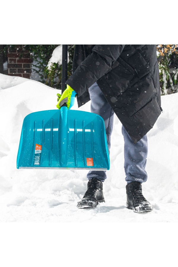 Лопата для уборки снега, полипропилен, 450х450х1355 мм, алюминиевый черенок, усиленная, LUXE Palisad