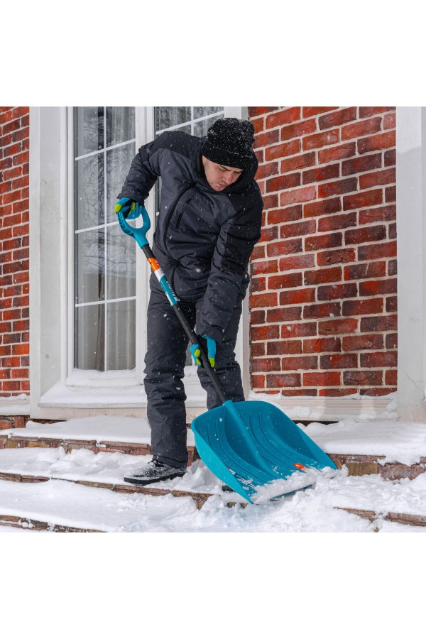 Лопата для уборки снега, полипропилен, 450х450х1355 мм, алюминиевый черенок, усиленная, LUXE Palisad