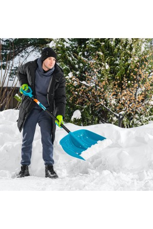 Лопата для уборки снега, полипропилен, 450х450х1355 мм, алюминиевый черенок, усиленная, LUXE Palisad