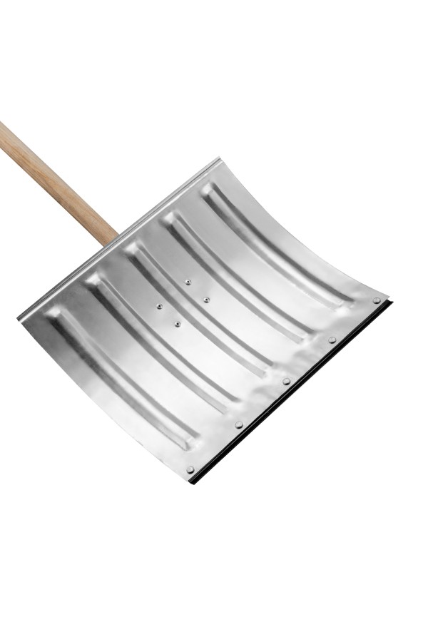 Лопата для уборки снега стальная оцинкованная, 420х370х1370 мм, деревянный черенок, Сибртех