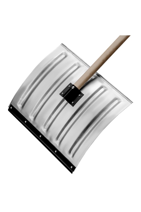 Лопата для уборки снега стальная оцинкованная, 420х370х1370 мм, деревянный черенок, Сибртех