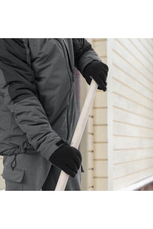 Лопата для уборки снега стальная оцинкованная, 420х370х1370 мм, деревянный черенок, Россия Сибртех