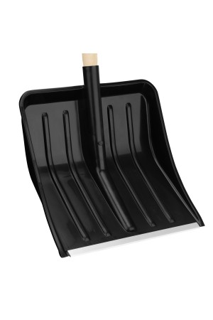 Лопата для уборки снега, полипропилен, 405х410х1470 мм, деревянный черенок Россия