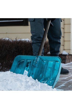 Лопата для уборки снега поликарбонат, 460х400х1380 мм, алюминиевый черенок, LUXE Palisad