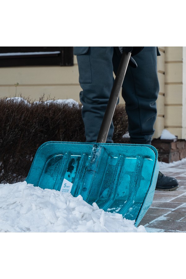 Лопата для уборки снега поликарбонат, 460х400х1400 мм, алюминиевый черенок, LUXE Palisad