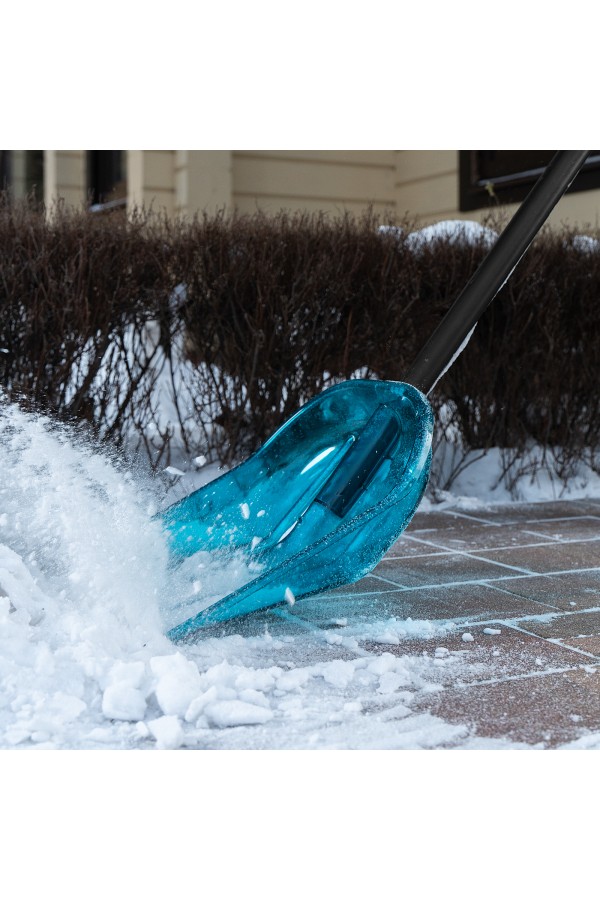 Лопата для уборки снега поликарбонат, 340х385х1340 мм, алюминиевый черенок, LUXE Palisad