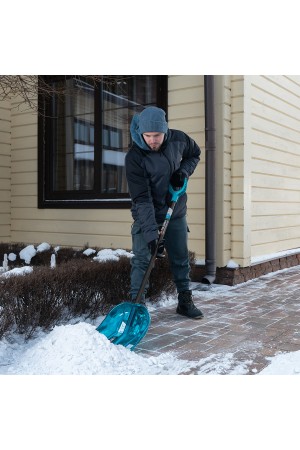 Лопата для уборки снега поликарбонат, 340х385х1340 мм, алюминиевый черенок, LUXE Palisad
