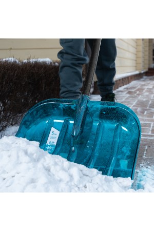 Лопата для уборки снега, поликарбонат, 475х400х1385мм, алюминиевый черенок, ПВХ оплетка, LUXE Palisad