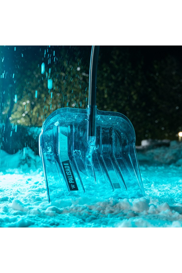 Лопата для уборки снега, поликарбонат, 475х400х1385мм, алюминиевый черенок, ПВХ оплетка, LUXE Palisad