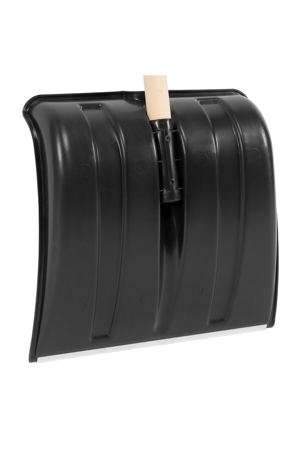 Лопата для уборки снега пластиковая, 380х350х1370 мм, деревянный черенок