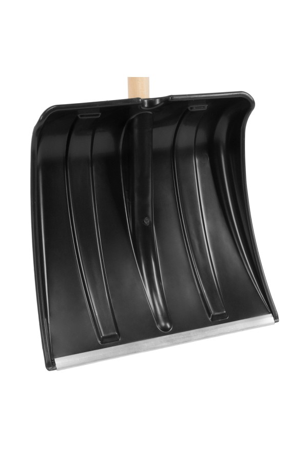 Лопата для уборки снега пластиковая, 380х350х1370 мм, деревянный черенок