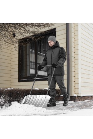 Движок для уборки снега оцинкованный, 735x385x1120 мм, стальная рукоятка, Россия Сибртех