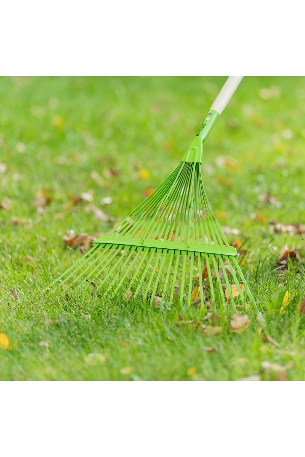Грабли веерные стальные, 565 мм, 22 плоских зуба, эмалированные, усиленные, без черенка, Palisad