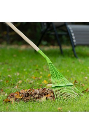 Грабли веерные стальные, 565 мм, 22 плоских зуба, эмалированные, усиленные, без черенка, Palisad