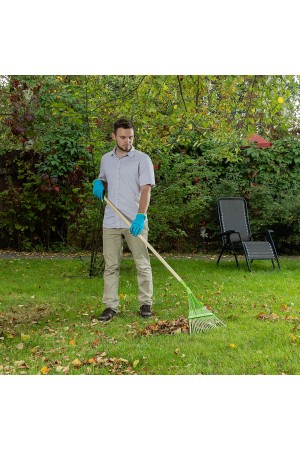 Грабли веерные стальные, 565 мм, 22 плоских зуба, эмалированные, усиленные, без черенка, Palisad