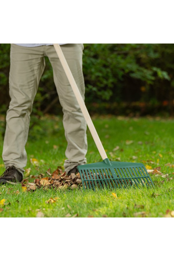 Грабли веерные пластиковые, 420 мм, 22 плоских зуба, без черенка, Сибртех
