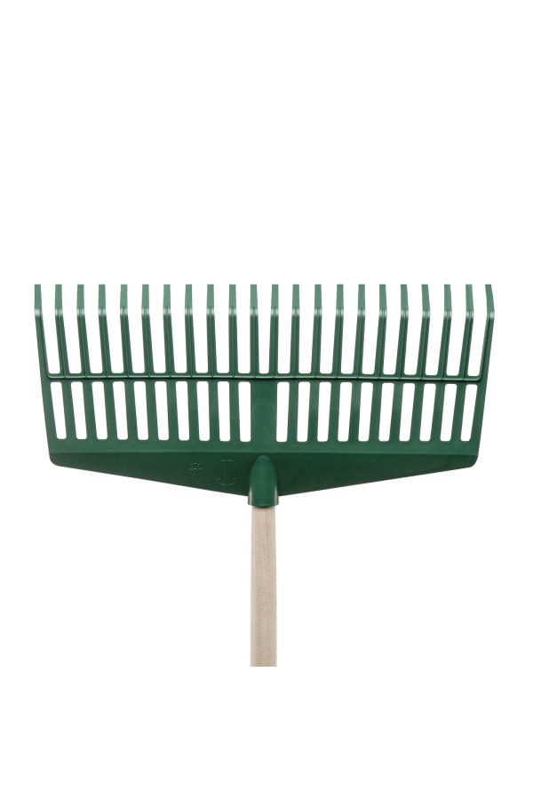 Грабли веерные пластиковые, 420 мм, 22 плоских зуба, в комплекте с черенком