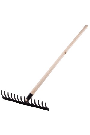 Грабли стальные, 360х1300 мм, 14 прямых зубьев, деревянный черенок, Россия, Сибртех