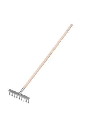 Грабли, нержавеющая сталь, 290 х 1300 мм, 12 витых зубьев, деревянный черенок, Россия, Сибртех