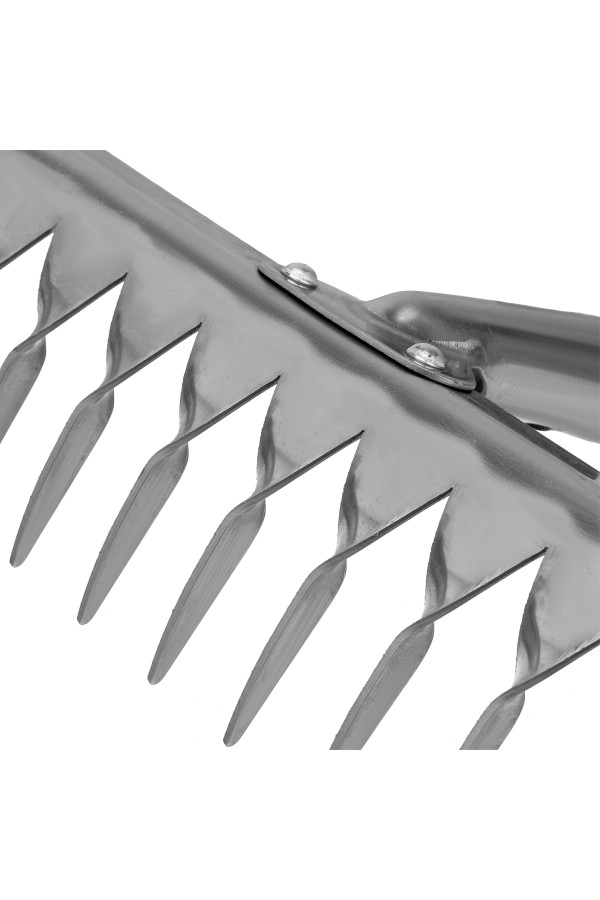 Грабли, нержавеющая сталь, 340 мм, 14 витых зубьев, без черенка, Сибртех