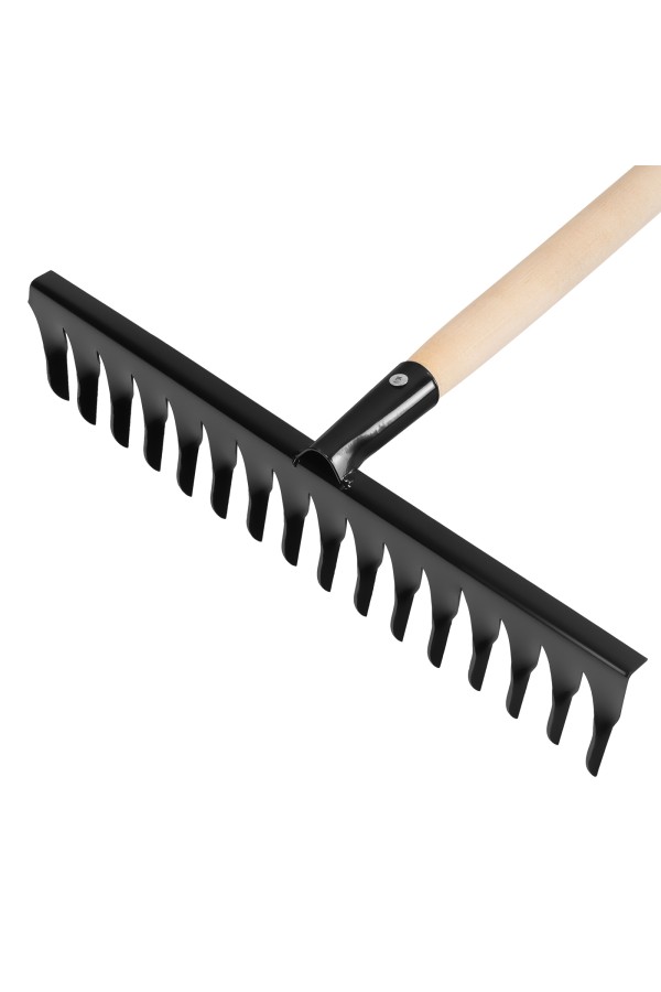 Грабли стальные, 420х1300 мм, 16 витых зубьев, деревянный черенок, Сибртех