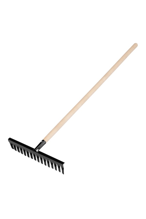 Грабли стальные, 420х1300 мм, 16 витых зубьев, деревянный черенок, Сибртех