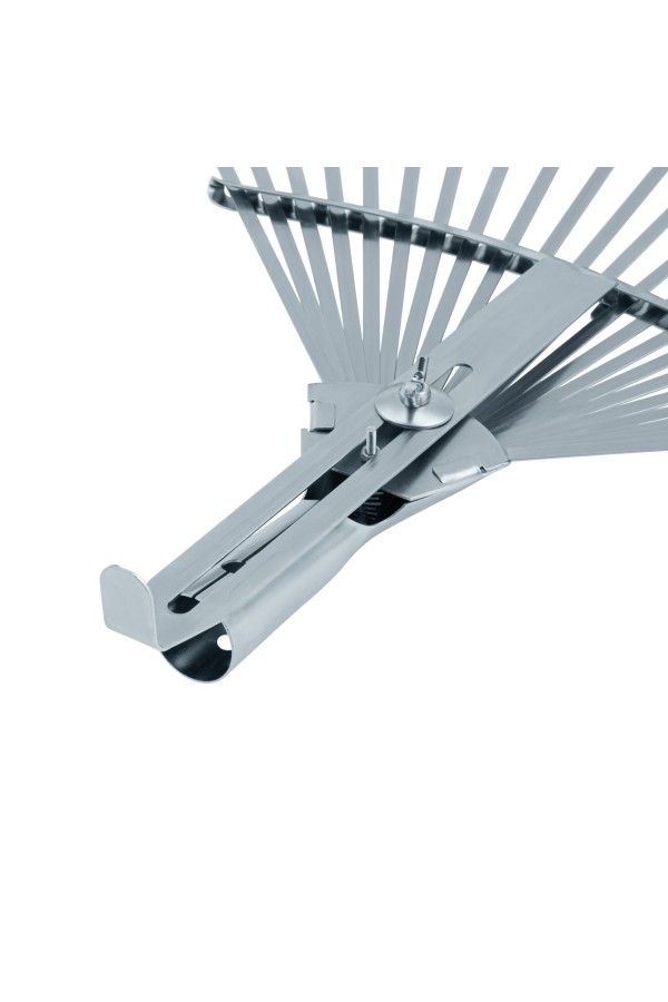 Грабли веерные стальные, 300 - 480 мм, 22 плоских зуба, оцинкованные,раздвижные, без черенка, Palisad