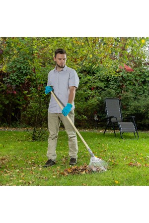 Грабли веерные стальные, 300 - 480 мм, 22 плоских зуба, оцинкованные,раздвижные, без черенка, Palisad