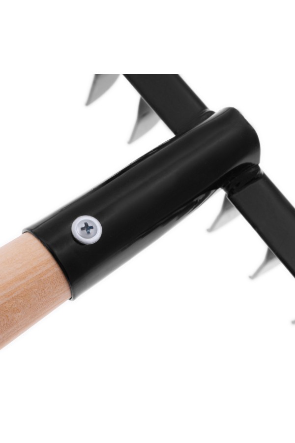 Грабли стальные, 350х1300 мм, 14 витых зубьев, деревянный черенок, Сибртех