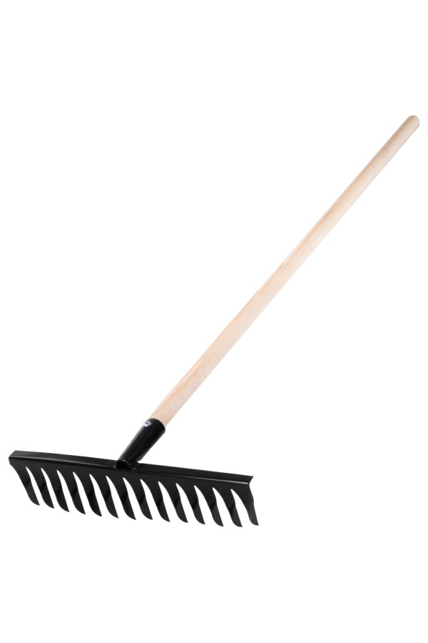 Грабли стальные, 350х1300 мм, 14 витых зубьев, деревянный черенок, Сибртех