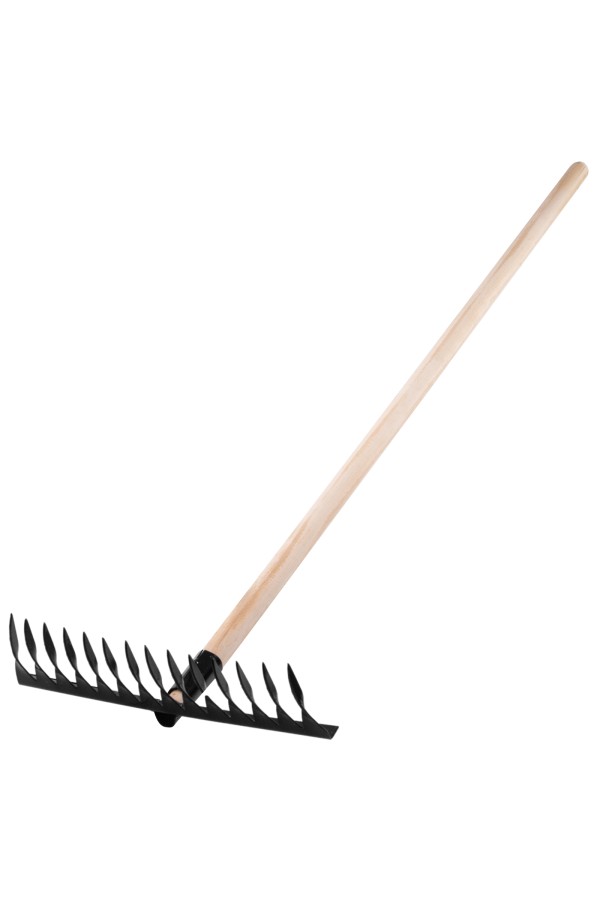 Грабли стальные, 350х1300 мм, 14 витых зубьев, деревянный черенок, Сибртех