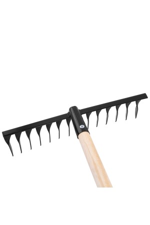 Грабли стальные, 350х1300 мм, 14 витых зубьев, деревянный черенок, Россия, Сибртех