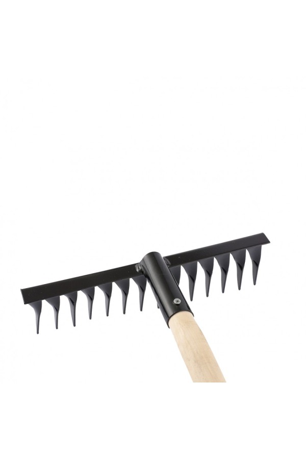 Грабли стальные, 300х1300 мм, 14 витых зубьев, деревянный черенок, Сибртех