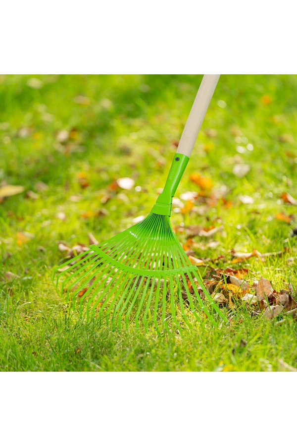 Грабли веерные стальные, 425 мм, 22 плоских зуба, эмалированные, без черенка, Palisad