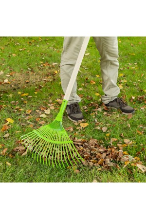 Грабли веерные стальные, 425 мм, 22 плоских зуба, эмалированные, без черенка, Palisad