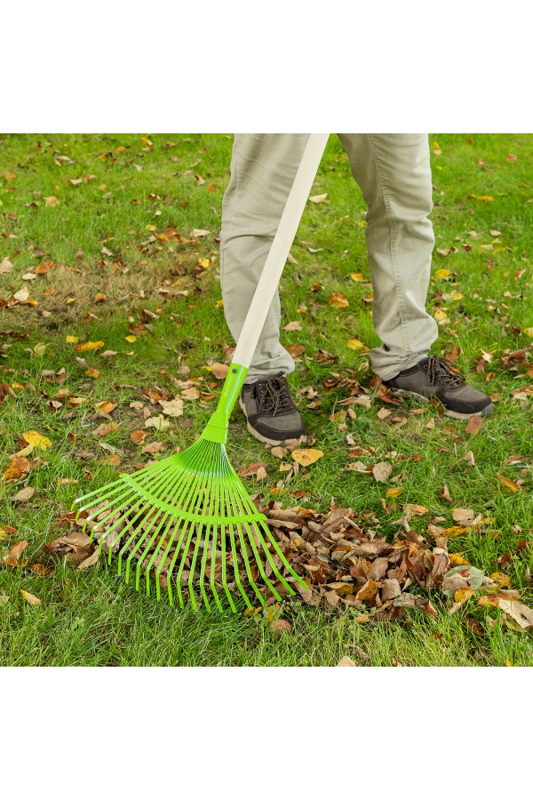 Грабли веерные стальные, 425 мм, 22 плоских зуба, эмалированные, без черенка, Palisad