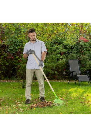 Грабли веерные стальные, 425 мм, 22 плоских зуба, эмалированные, без черенка, Palisad