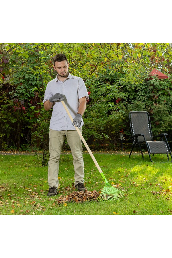 Грабли веерные стальные, 425 мм, 22 плоских зуба, эмалированные, без черенка, Palisad