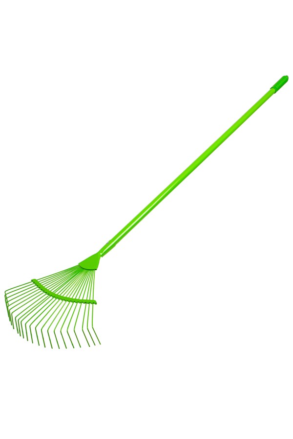 Грабли веерные стальные, 420 х 1585 мм, 22 круглых зуба, эмалированные, стальной черенок, Palisad