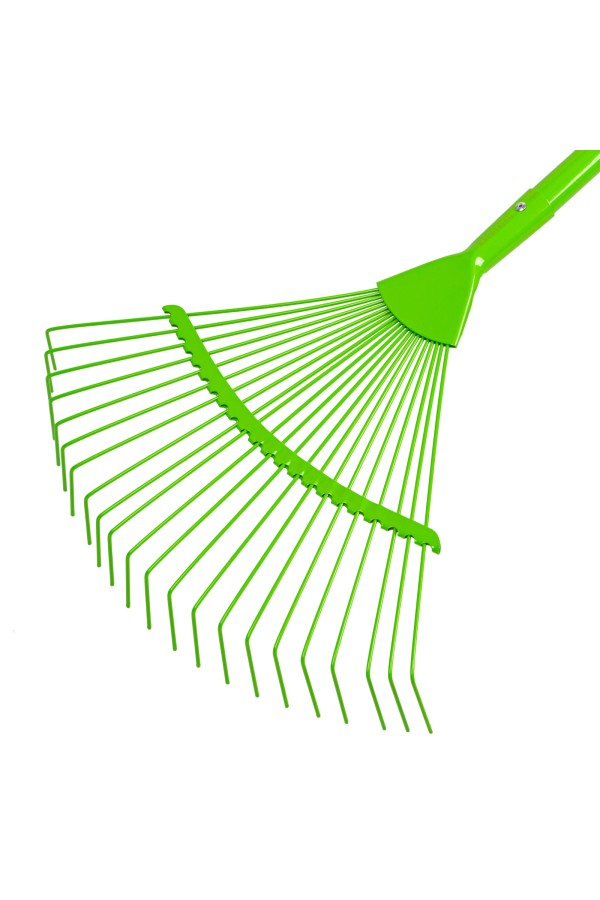 Грабли веерные стальные, 420 х 1585 мм, 22 круглых зуба, эмалированные, стальной черенок, Palisad