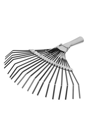 Грабли веерные стальные, 385 мм, 20 плоских зубьев, оксидированные, без черенка, Россия, Сибртех