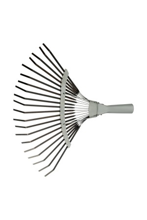 Грабли веерные стальные, 385 мм, 20 плоских зубьев, оксидированные, без черенка, Россия, Сибртех