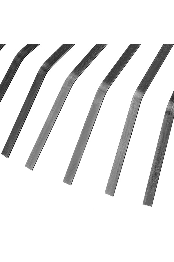 Грабли веерные стальные, 385 мм, 20 плоских зубьев, оксидированные, без черенка, Сибртех