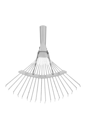 Грабли веерные стальные, 350 мм, 18 круглых зубьев, оцинкованные, без черенка, Россия, Сибртех