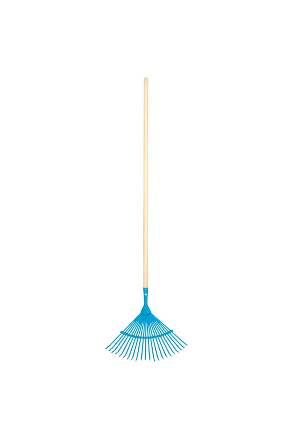 Грабли веерные стальные, 430 х 1550 мм, 22 плоских зуба, лакированный черенок, Luxe, Palisad