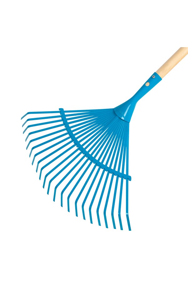 Грабли веерные стальные, 430 х 1550 мм, 22 плоских зуба, лакированный черенок, Luxe, Palisad