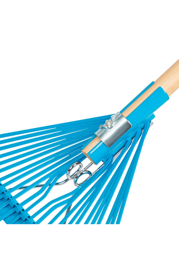 Грабли веерные стальные, 540 х 1450 мм, 24 плоских зуба, лакированный черенок, Luxe, Palisad