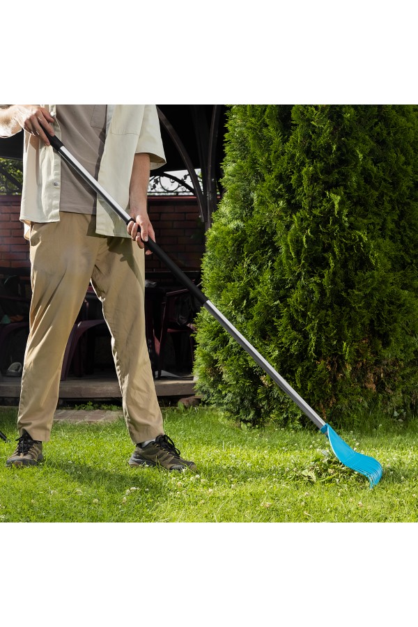 Грабли веерные пластиковые, 485 мм, 23 плоских зуба, усиленные, Luxe, Palisad