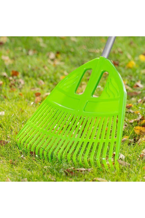 Грабли веерные пластиковые, 495 х 1680 мм, 23 плоских зуба, алюминиевый черенок, Palisad